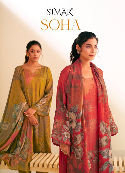 Soha Simar Pure Viscose Muslin Pant Style Suits Wholesale
