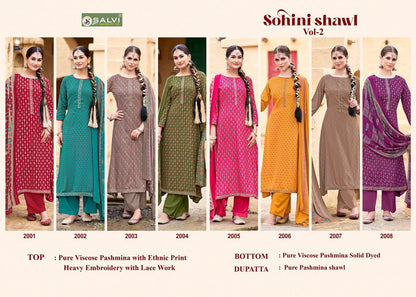 Sohini Shawl Vol 2 Salvi Fashion Pure Viscose Pashmina Suits Exporter