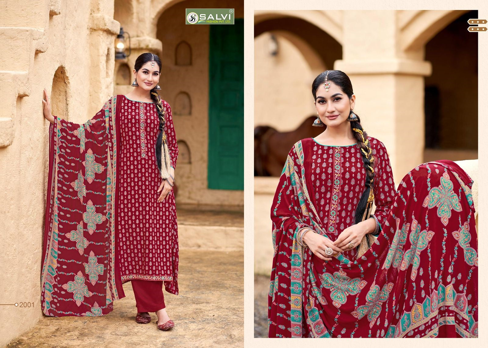 Sohini Shawl Vol 2 Salvi Fashion Pure Viscose Pashmina Suits Exporter