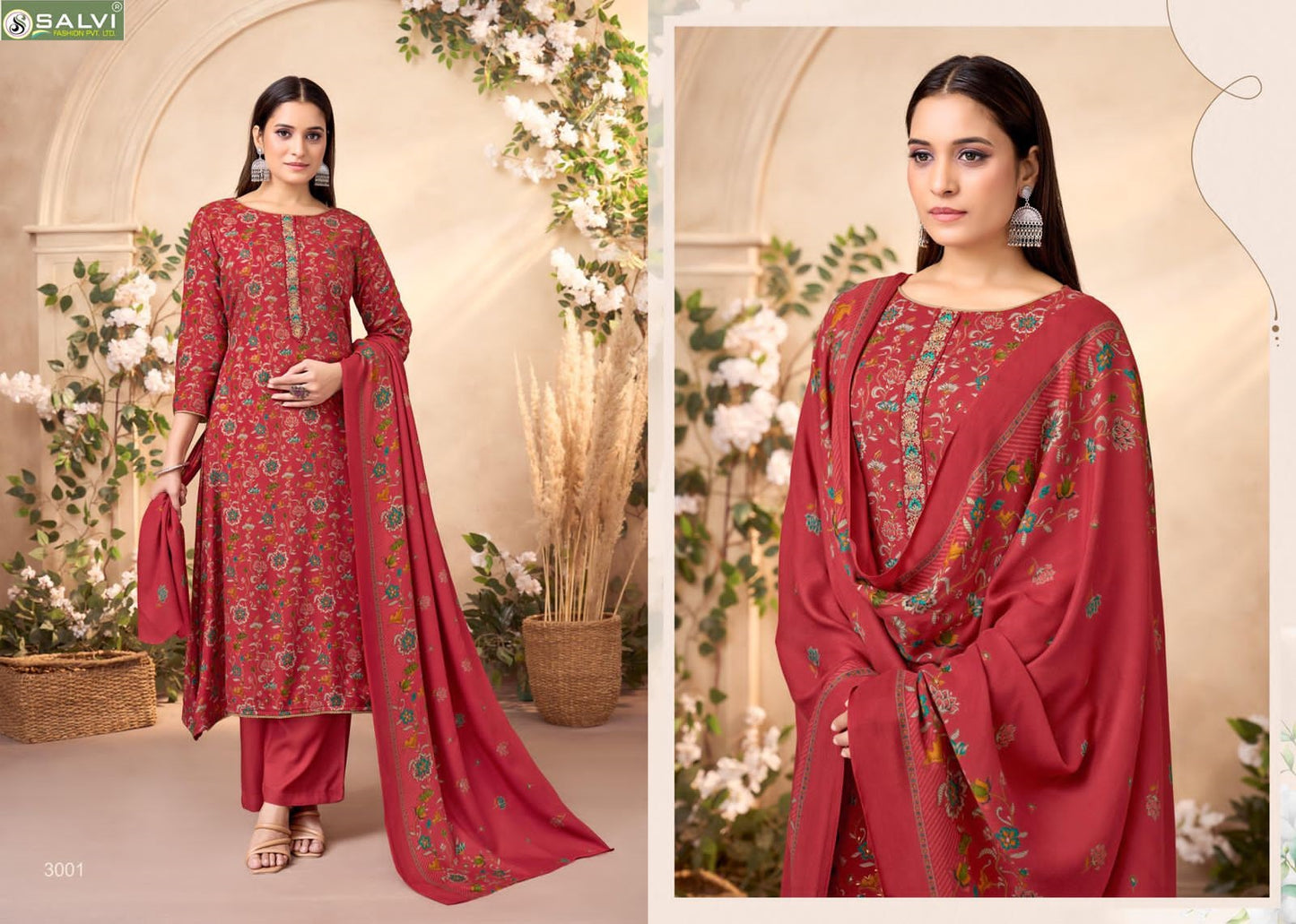 Sneha Mumtaz Arts Viscose Karachi Pashmina Salwar Suits Supplier India