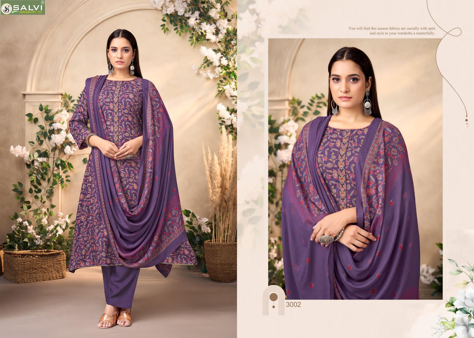 Sohini Shawl Vol 3 Salvi Fashion Pashmina Suits Exporter India
