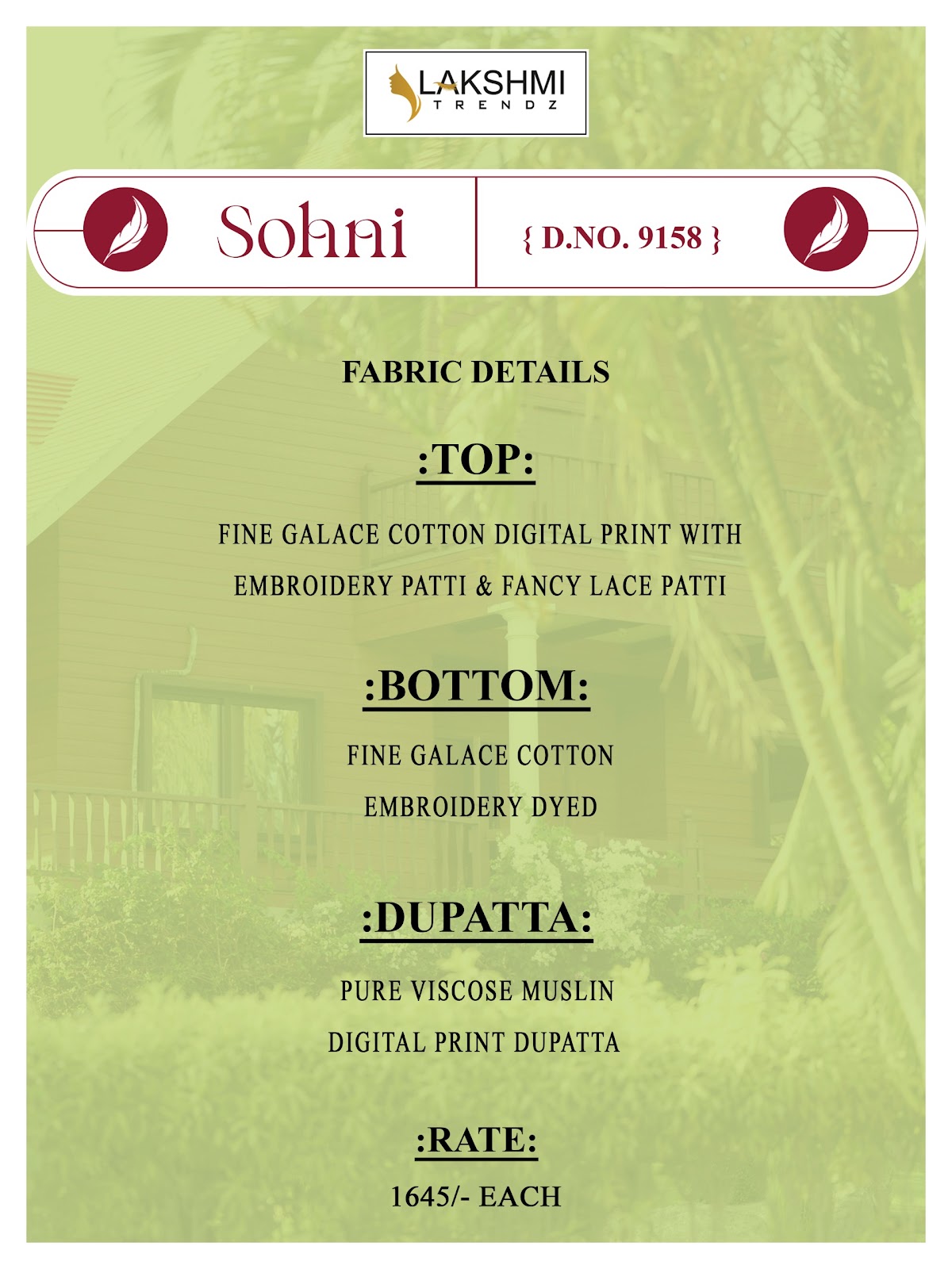 Sohni 9158 Lakshmi Trendz Cotton Pant Style Suits Wholesale Price