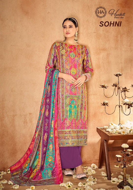 Sohni Harshit Fashion Dola Jacquard Karachi Salwar Suits Wholesale Price