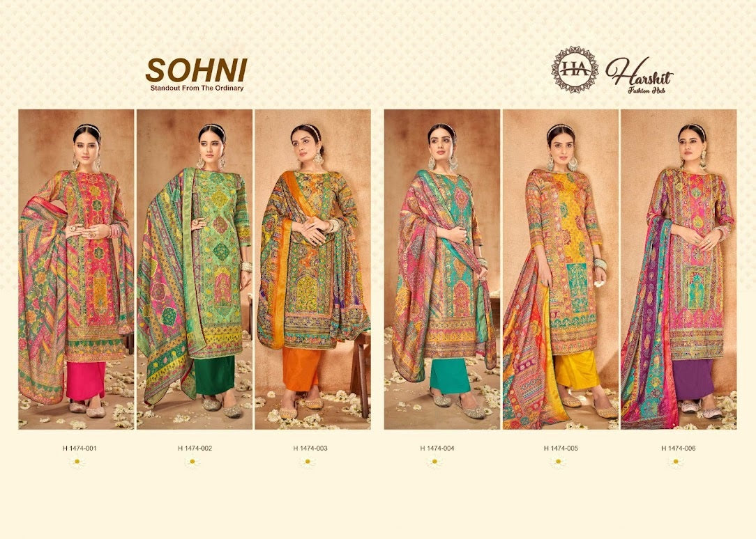 Sohni Harshit Fashion Dola Jacquard Karachi Salwar Suits Wholesale Price