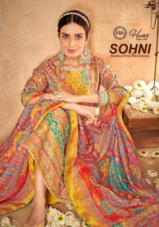 Sohni Harshit Fashion Dola Jacquard Karachi Salwar Suits Wholesale Price