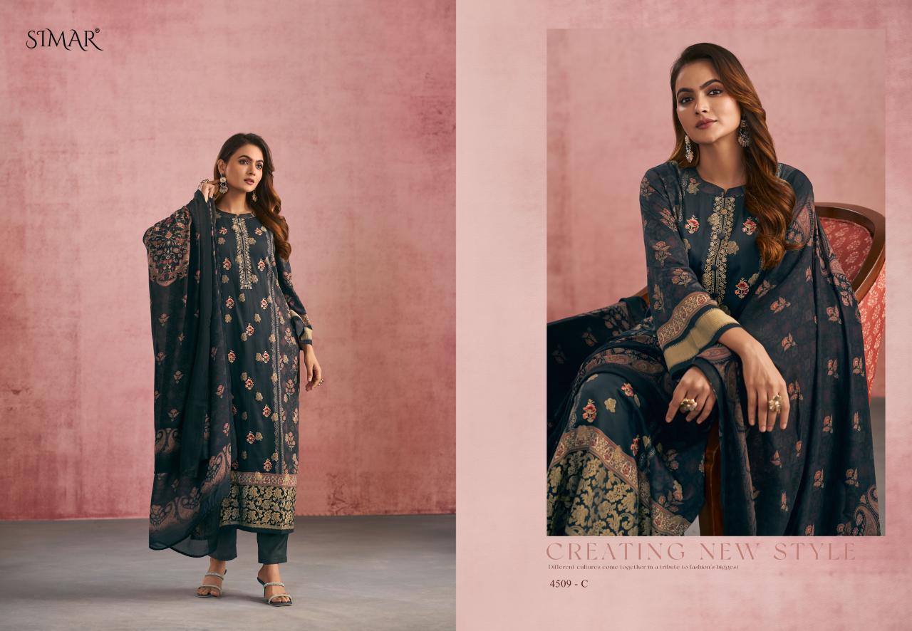 Sohniya Simar Glossy Silk Pant Style Suits Supplier Ahmedabad