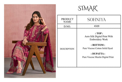 Sohniya Simar Glossy Silk Pant Style Suits Supplier Ahmedabad