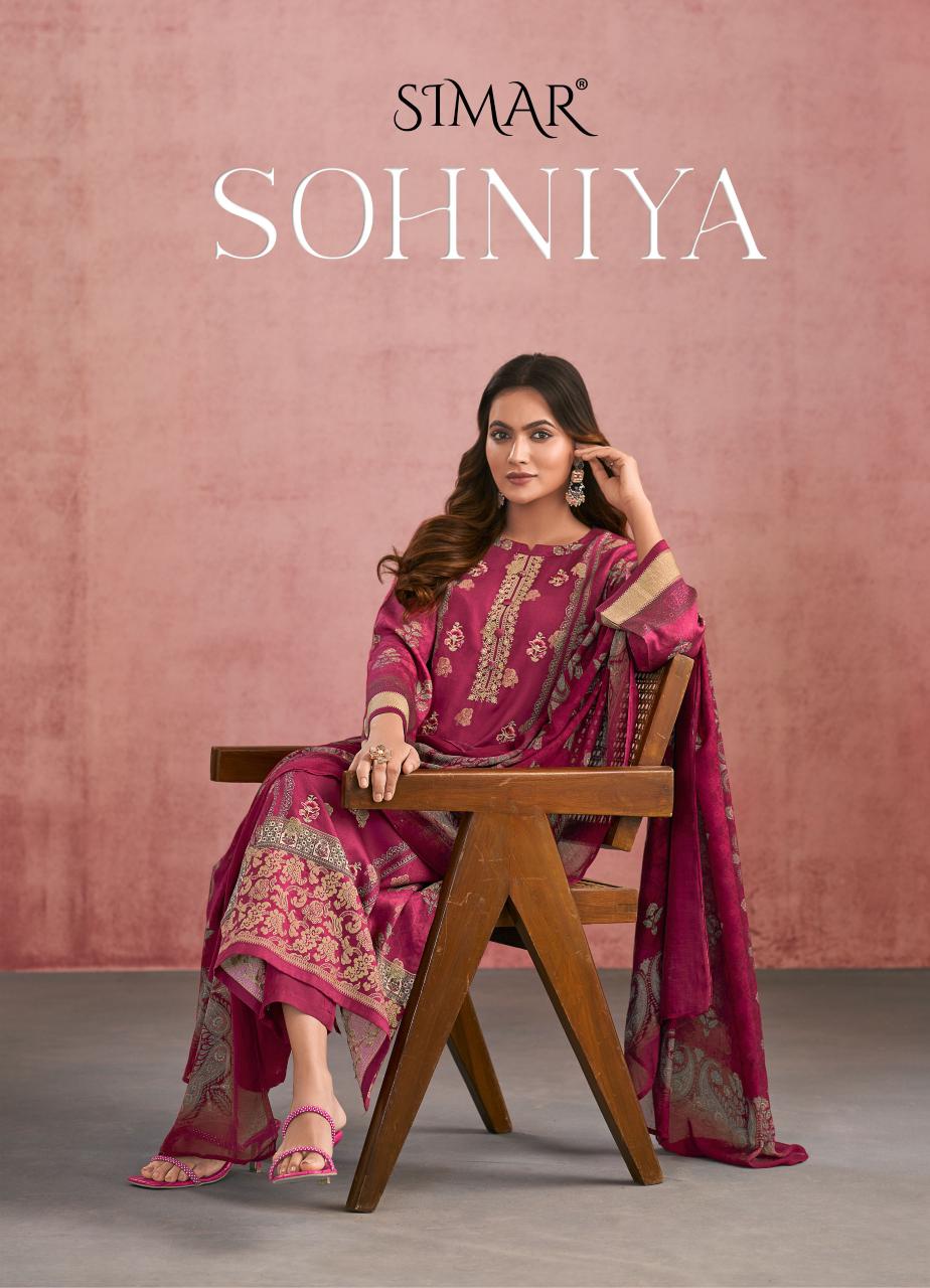 Sohniya Simar Glossy Silk Pant Style Suits Supplier Ahmedabad