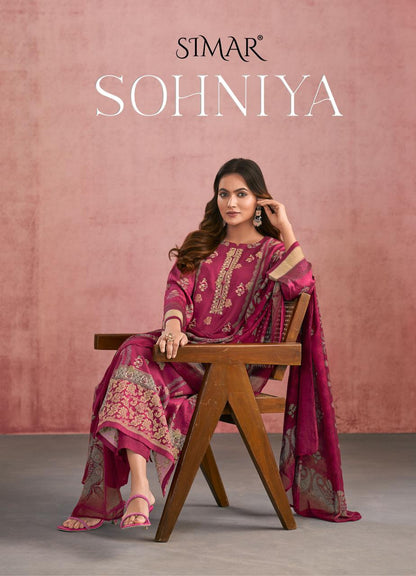 Sohniya Simar Glossy Silk Pant Style Suits Supplier Ahmedabad