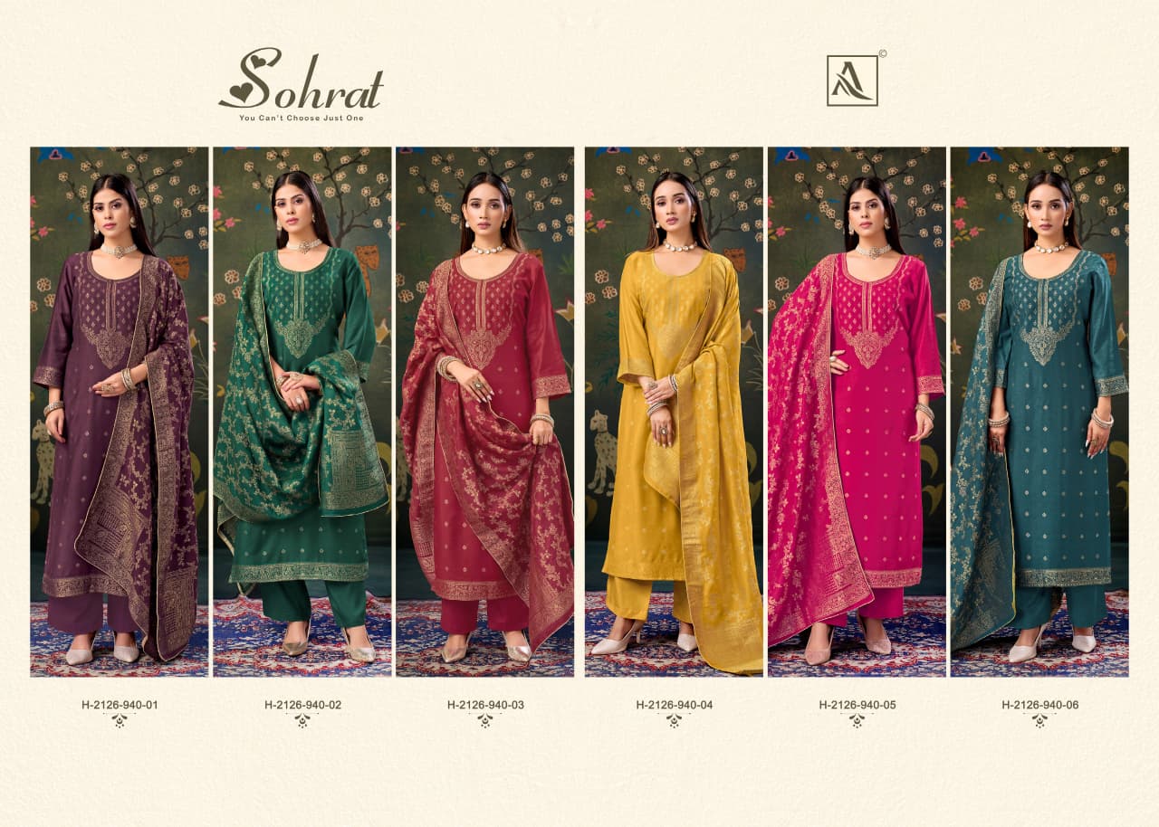 Sohrat Alok Viscose Pashmina Suits Wholesaler