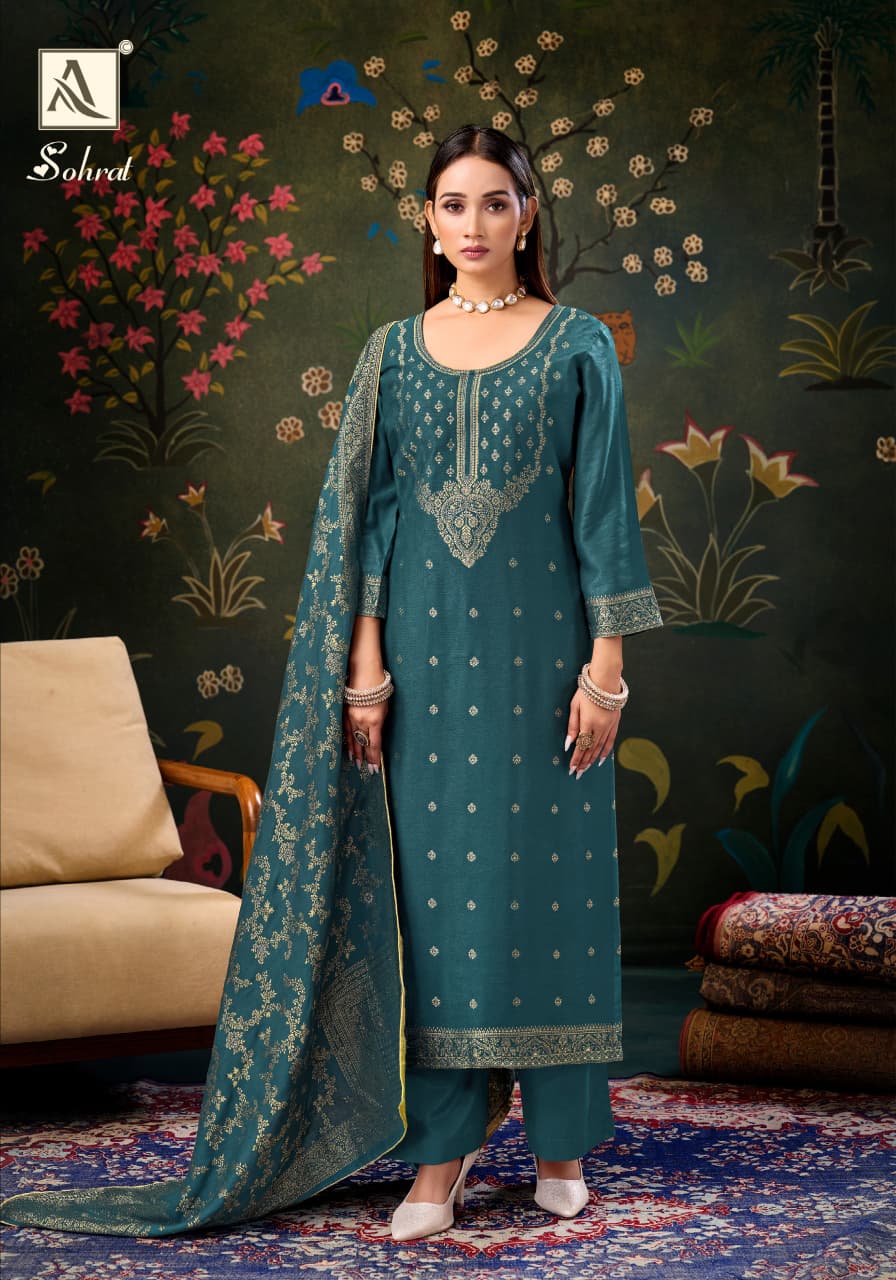 Sohrat Alok Viscose Pashmina Suits Wholesaler