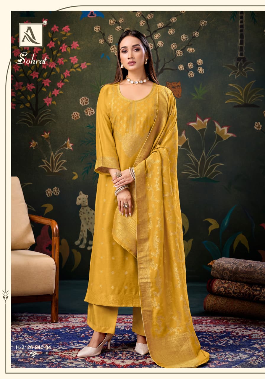 Sohrat Alok Viscose Pashmina Suits Wholesaler