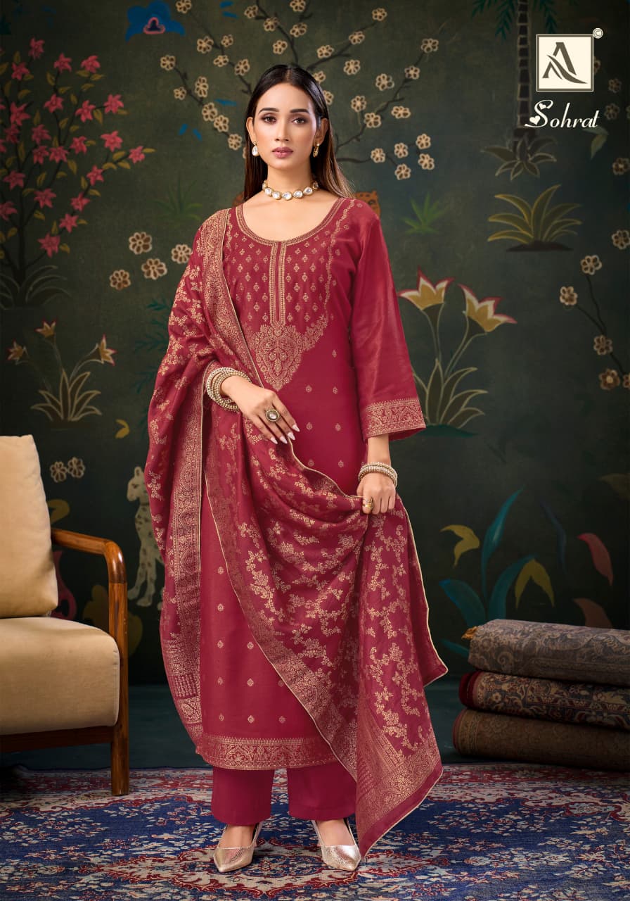 Sohrat Alok Viscose Pashmina Suits Wholesaler
