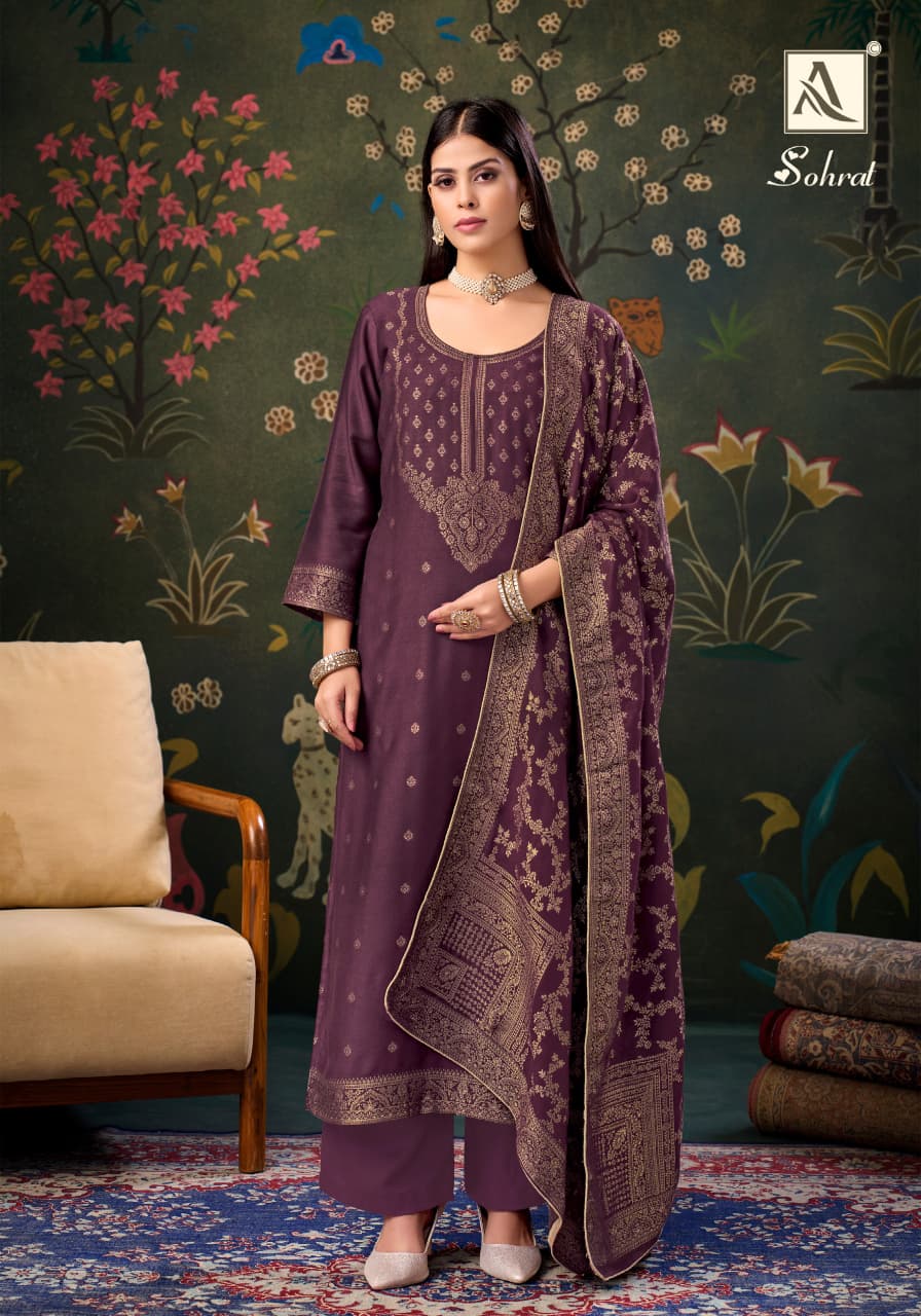 Sohrat Alok Viscose Pashmina Suits Wholesaler
