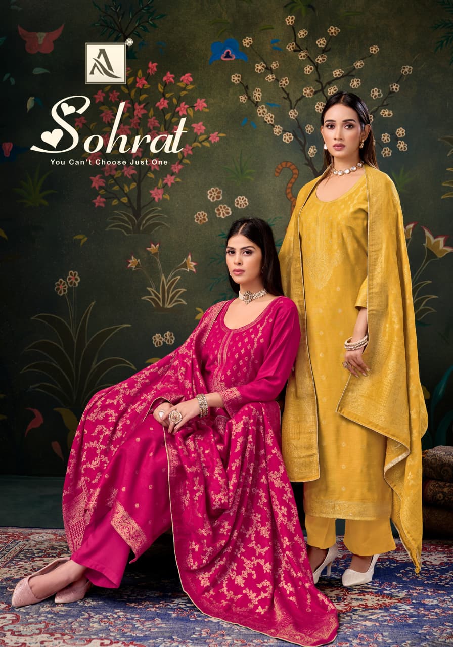 Sohrat Alok Viscose Pashmina Suits Wholesaler