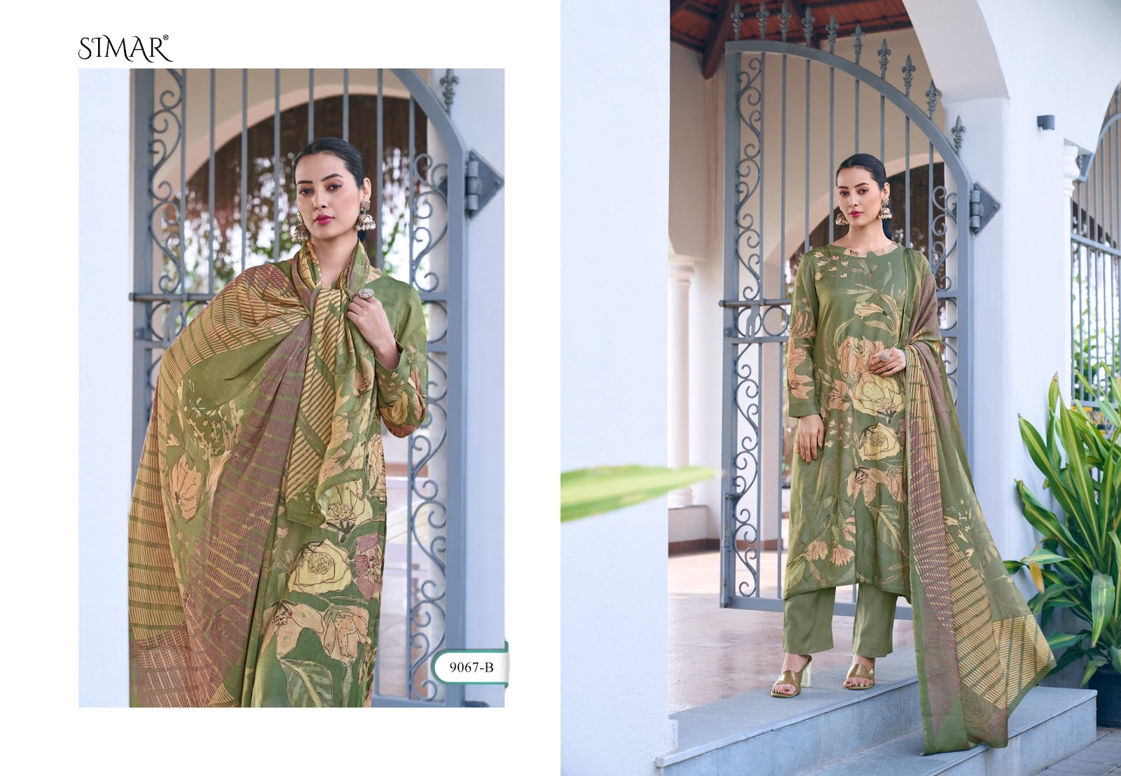 Sohvi 9067 Simar Viscose Muslin Pant Style Suits Exporter Gujarat
