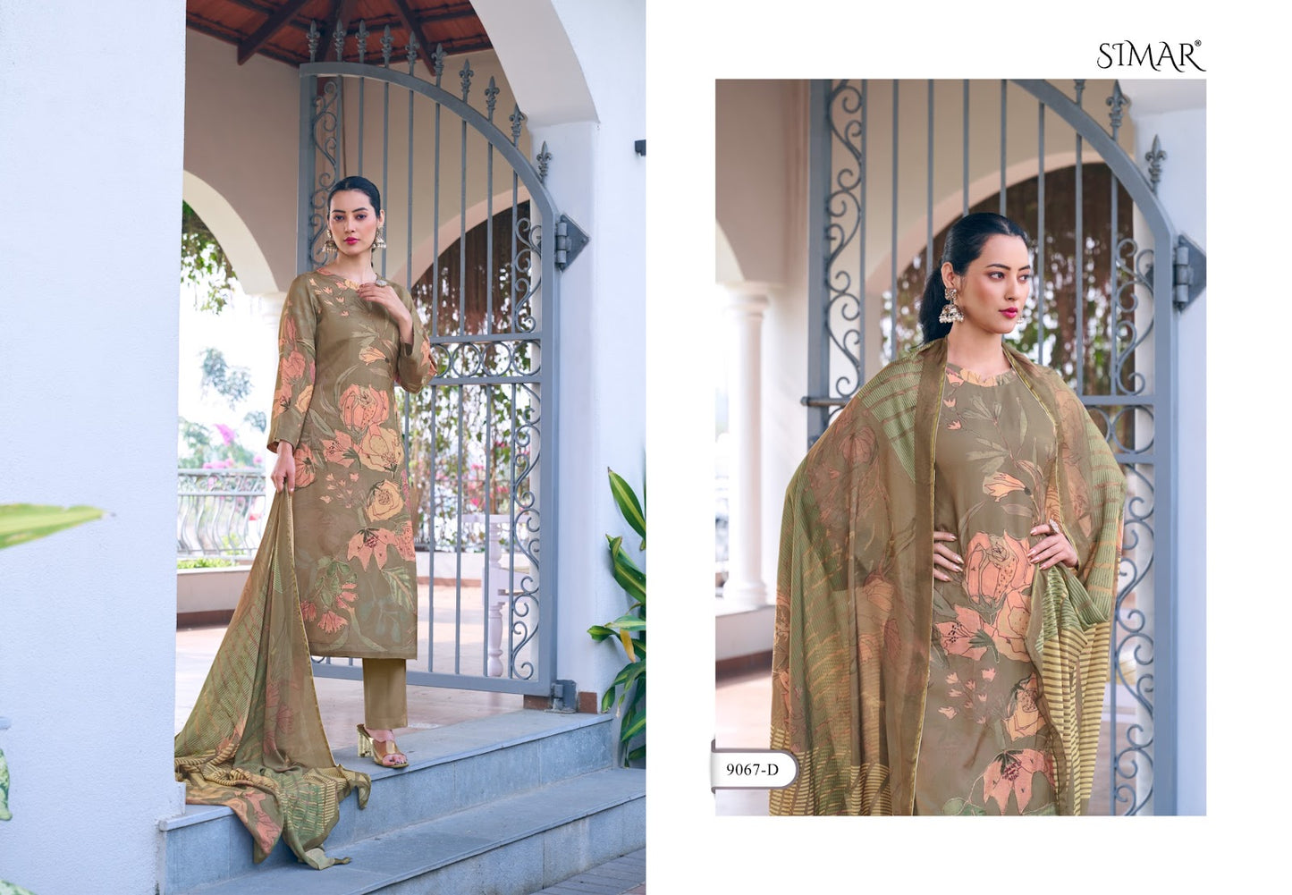 Sohvi 9067 Simar Viscose Muslin Pant Style Suits Exporter Gujarat