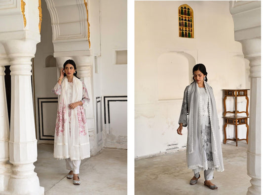 Soiress Naariti Silk Slub Pant Style Suits Manufacturer