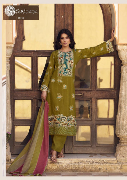 Sol Sadhana Pure Lawn Pant Style Suits Supplier Gujarat