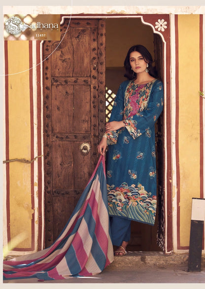 Sol Sadhana Pure Lawn Pant Style Suits Supplier Gujarat