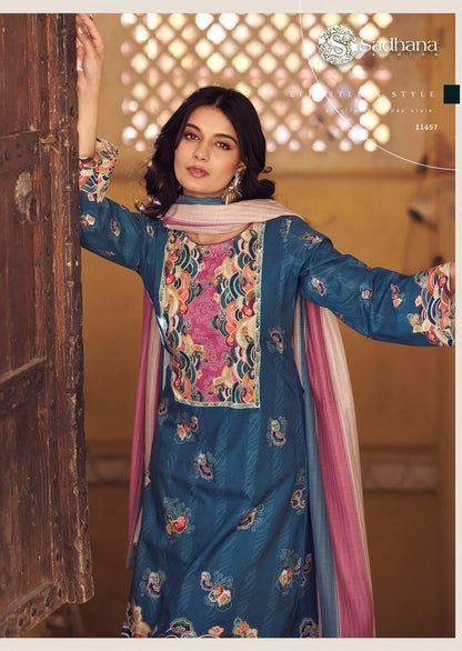 Sol Sadhana Pure Lawn Pant Style Suits Supplier Gujarat
