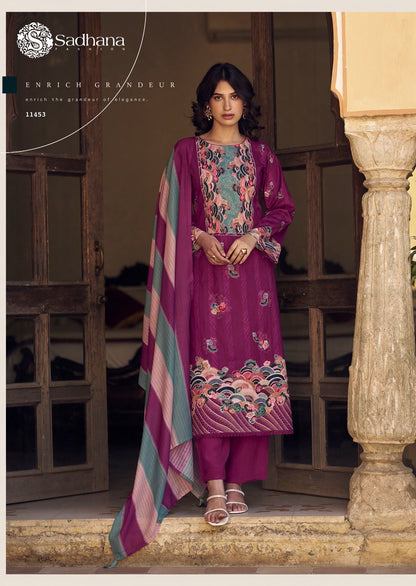 Sol Sadhana Pure Lawn Pant Style Suits Supplier Gujarat