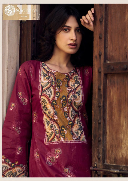 Sol Sadhana Pure Lawn Pant Style Suits Supplier Gujarat