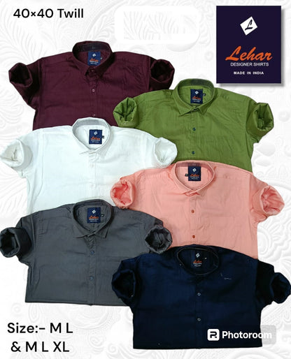 Solid Twill Full Sleeves Lehar Mens Shirts Wholesaler