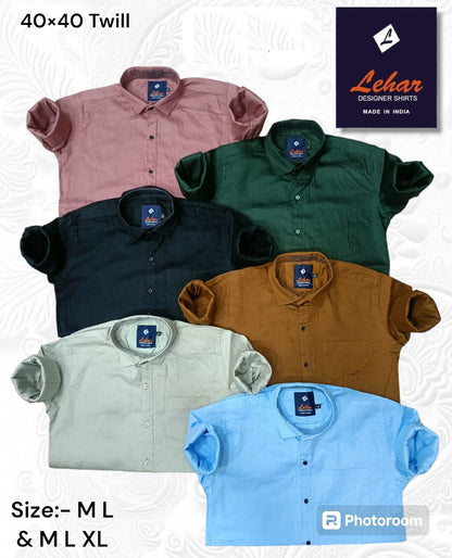 Solid Twill Full Sleeves Lehar Mens Shirts Wholesaler