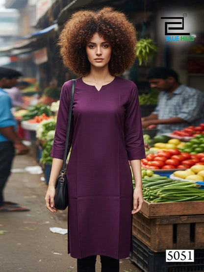 Solitaire Blue Hills Rayon 14Kg Straight Cut Kurtis Manufacturer