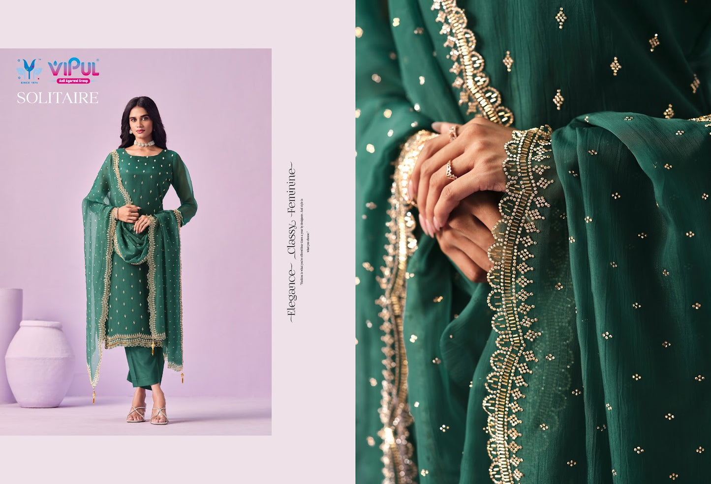 Solitaire Vipul Chiffon Pant Style Suits Wholesale Price