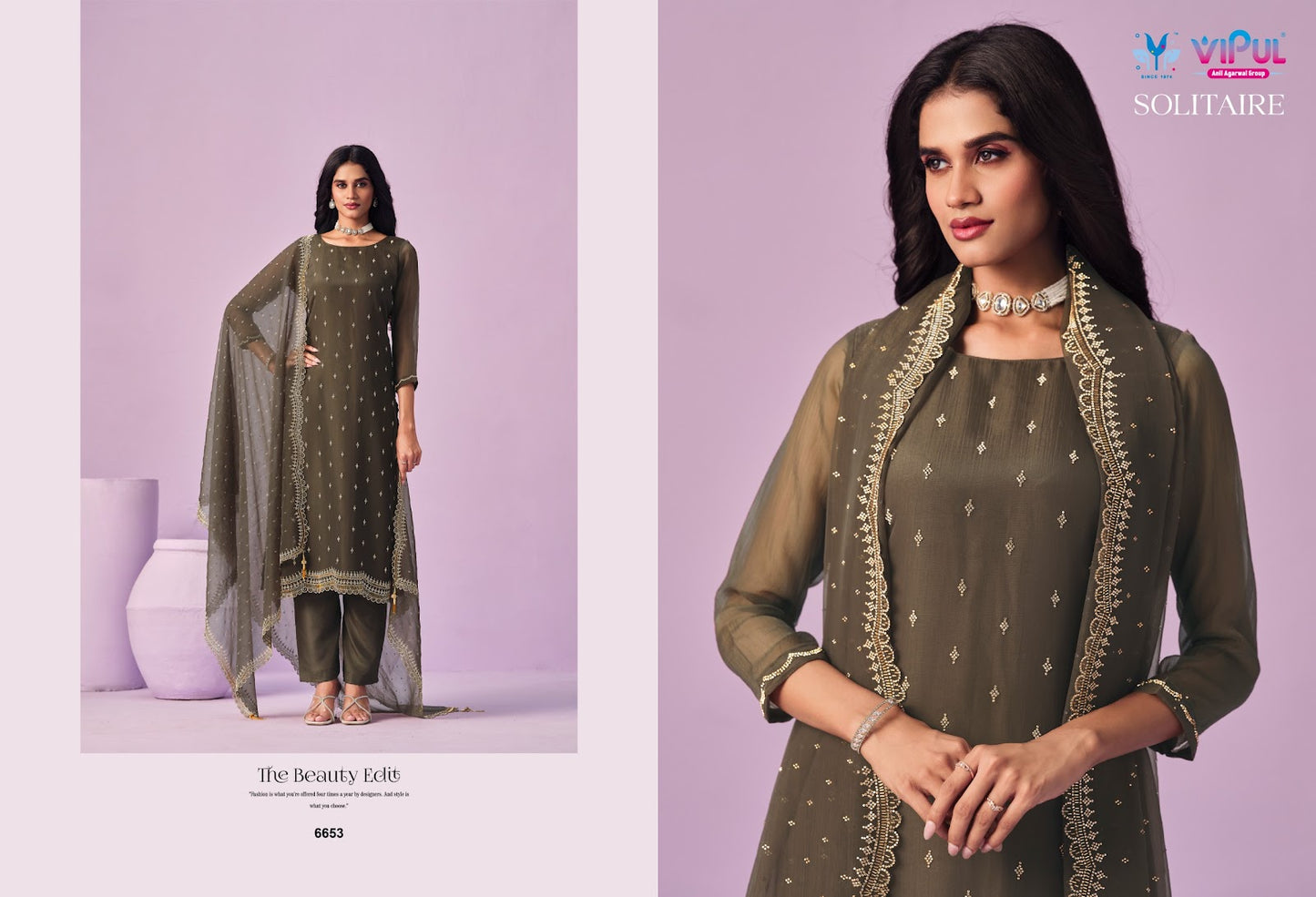 Solitaire Vipul Chiffon Pant Style Suits Wholesale Price