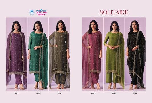 Solitaire Vipul Chiffon Pant Style Suits Wholesale Price
