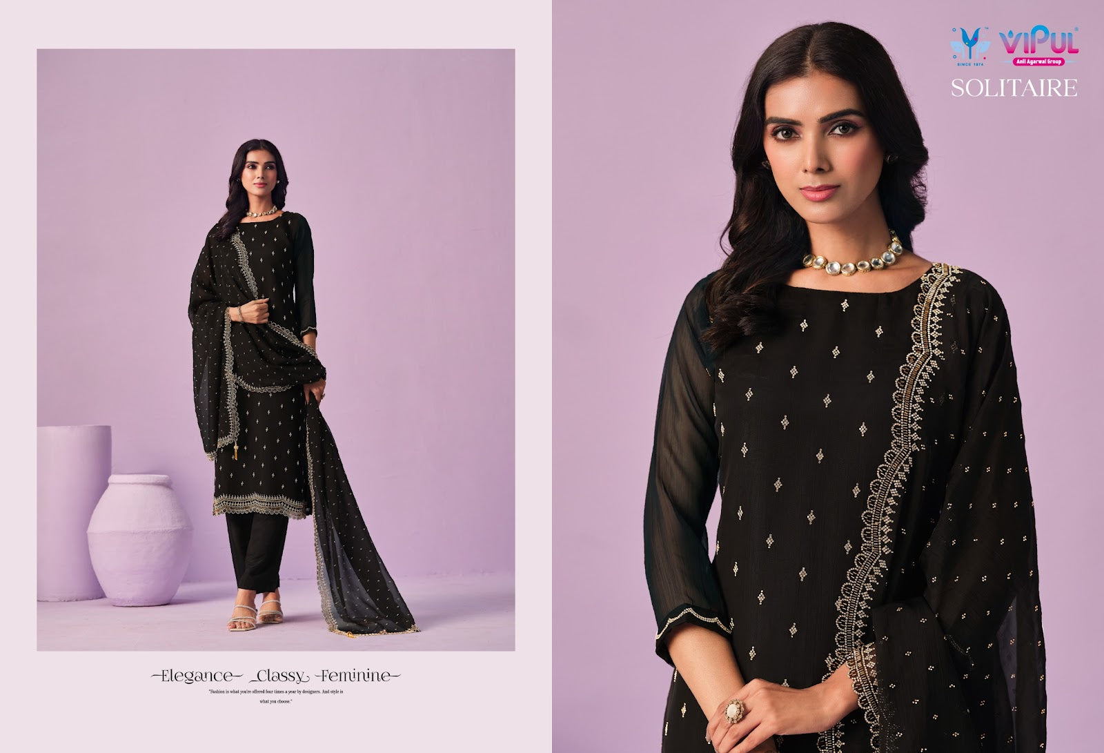 Solitaire Vipul Chiffon Pant Style Suits Wholesale Price