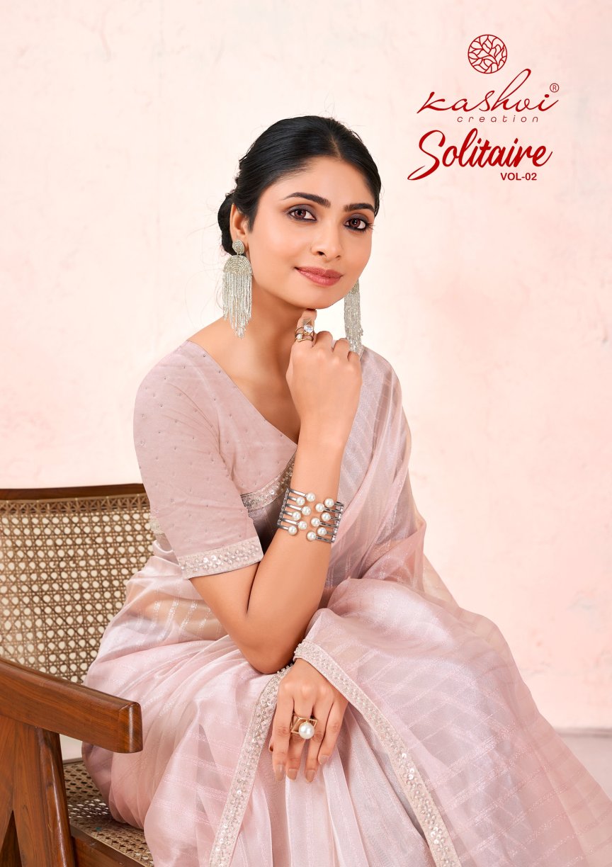 Solitaire Vol 2 Kashvi Creation Organza Sarees Supplier Ahmedabad