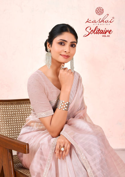 Solitaire Vol 2 Kashvi Creation Organza Sarees Supplier Ahmedabad