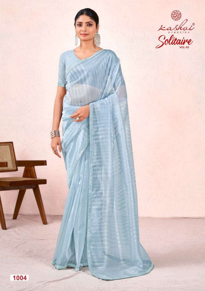 Solitaire Vol 2 Kashvi Creation Organza Sarees Supplier Ahmedabad