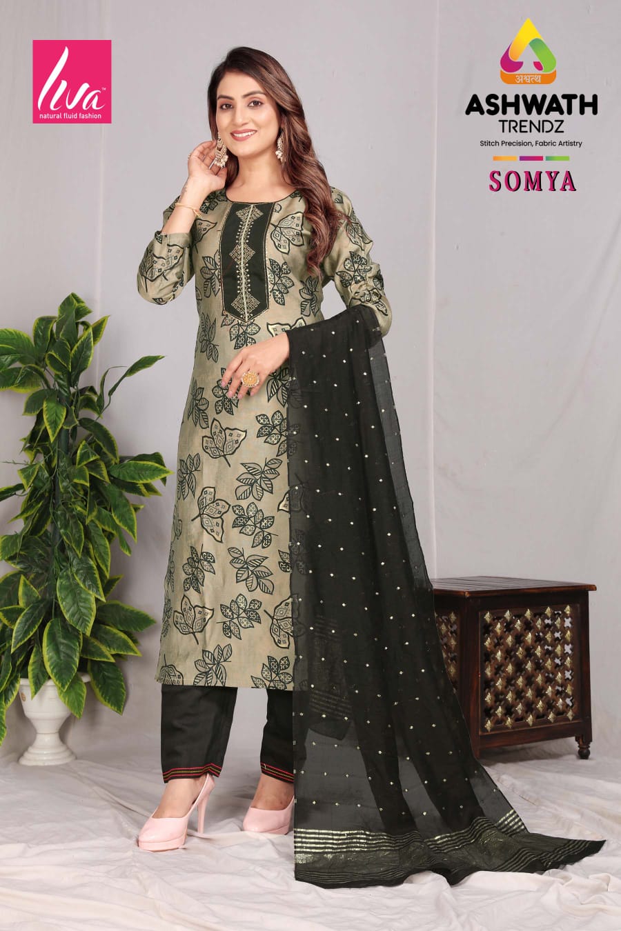Somya Ashwath Soft Silk Readymade Pant Style Suits Wholesale Price