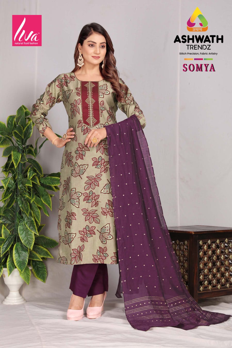 Somya Ashwath Soft Silk Readymade Pant Style Suits Wholesale Price