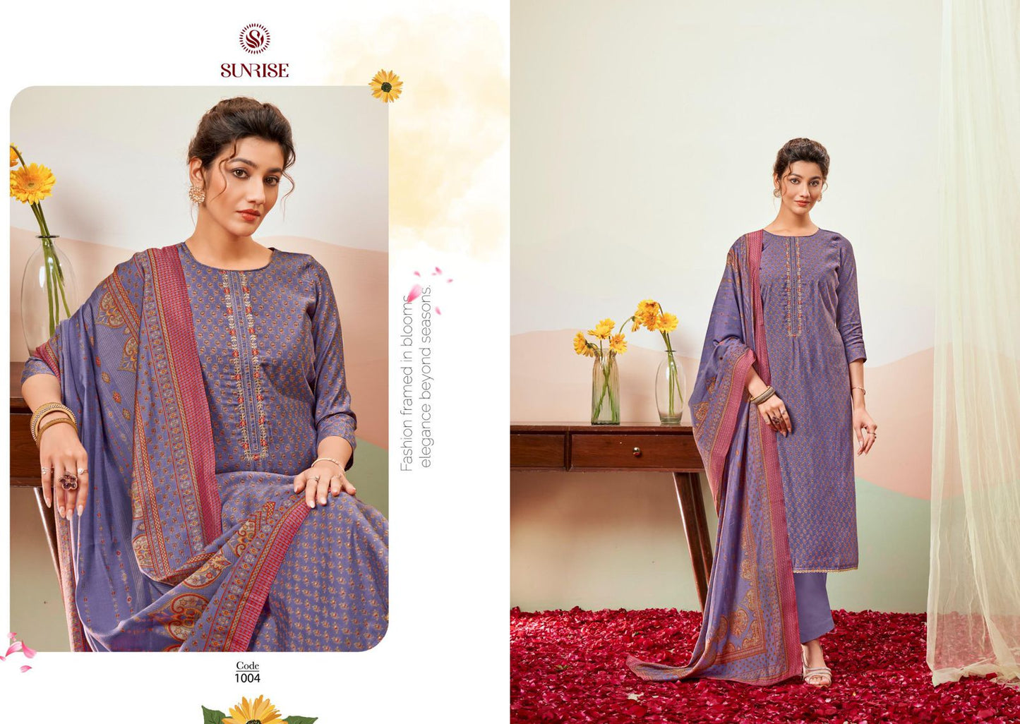 Somya Sunrise Modal Silk Pant Style Suits Manufacturer India