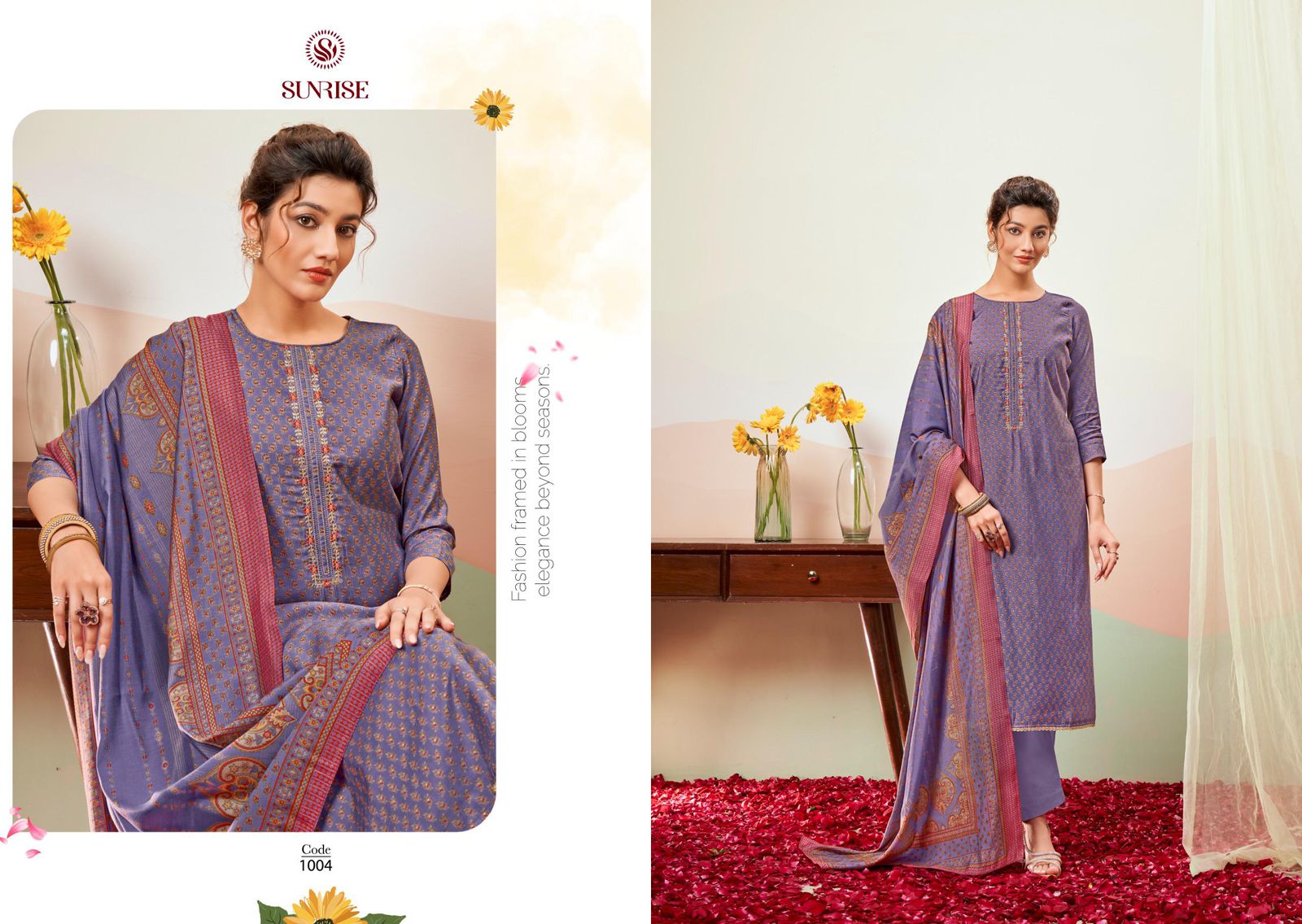 Somya Sunrise Modal Silk Pant Style Suits Manufacturer India