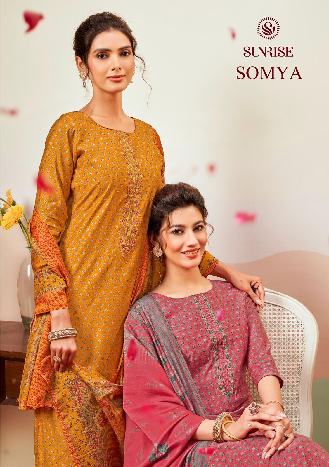 Somya Sunrise Modal Silk Pant Style Suits Manufacturer India
