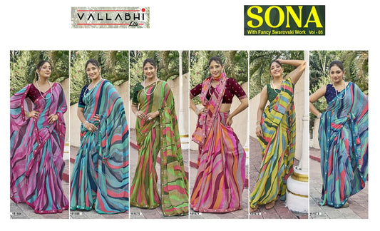 Sona Vol 5 Vallabhi Lite Georgette Sarees Wholesaler India