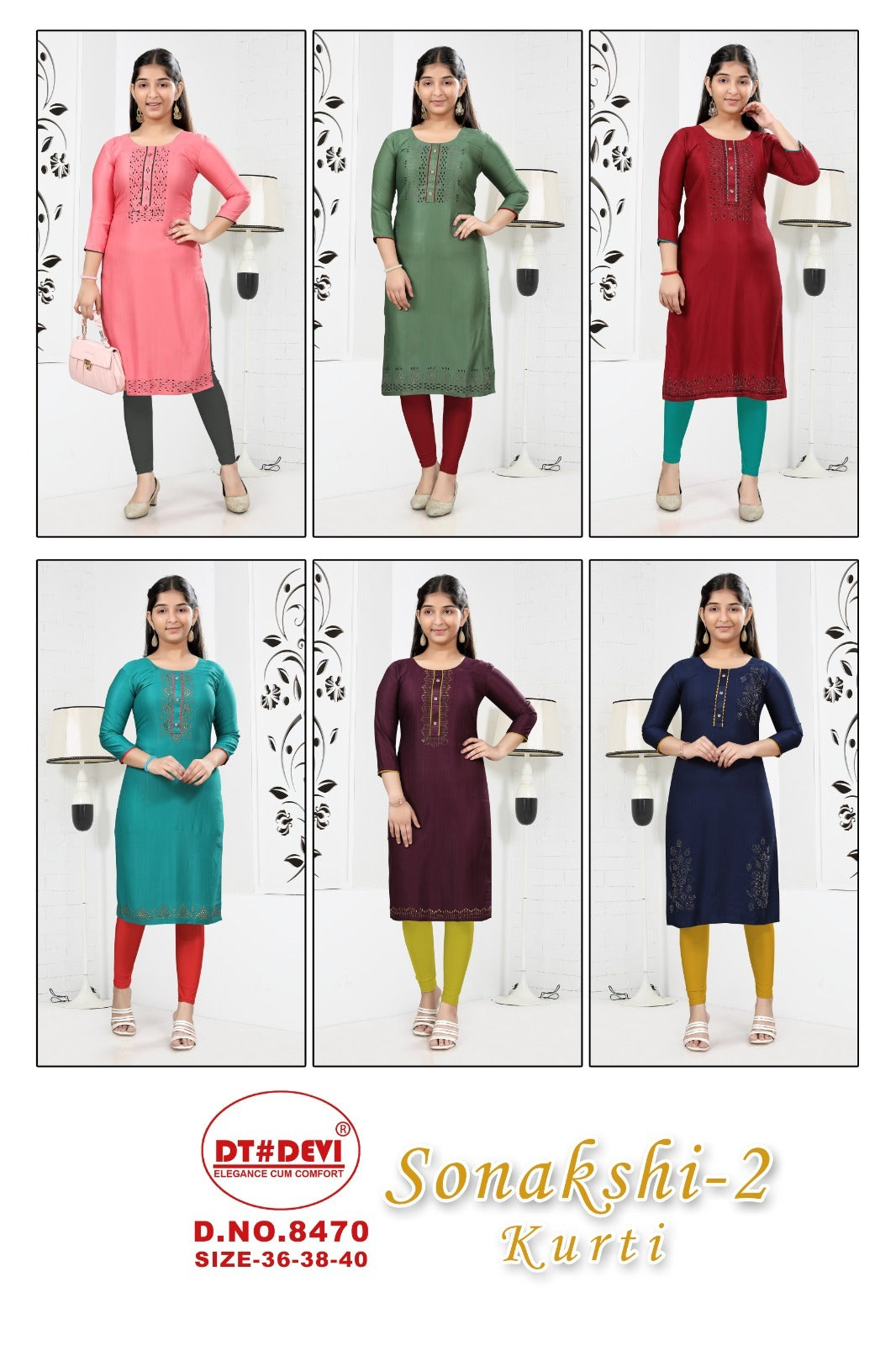 Sonakshi 2 8470 Dt Devi Silk Girls Kurti
