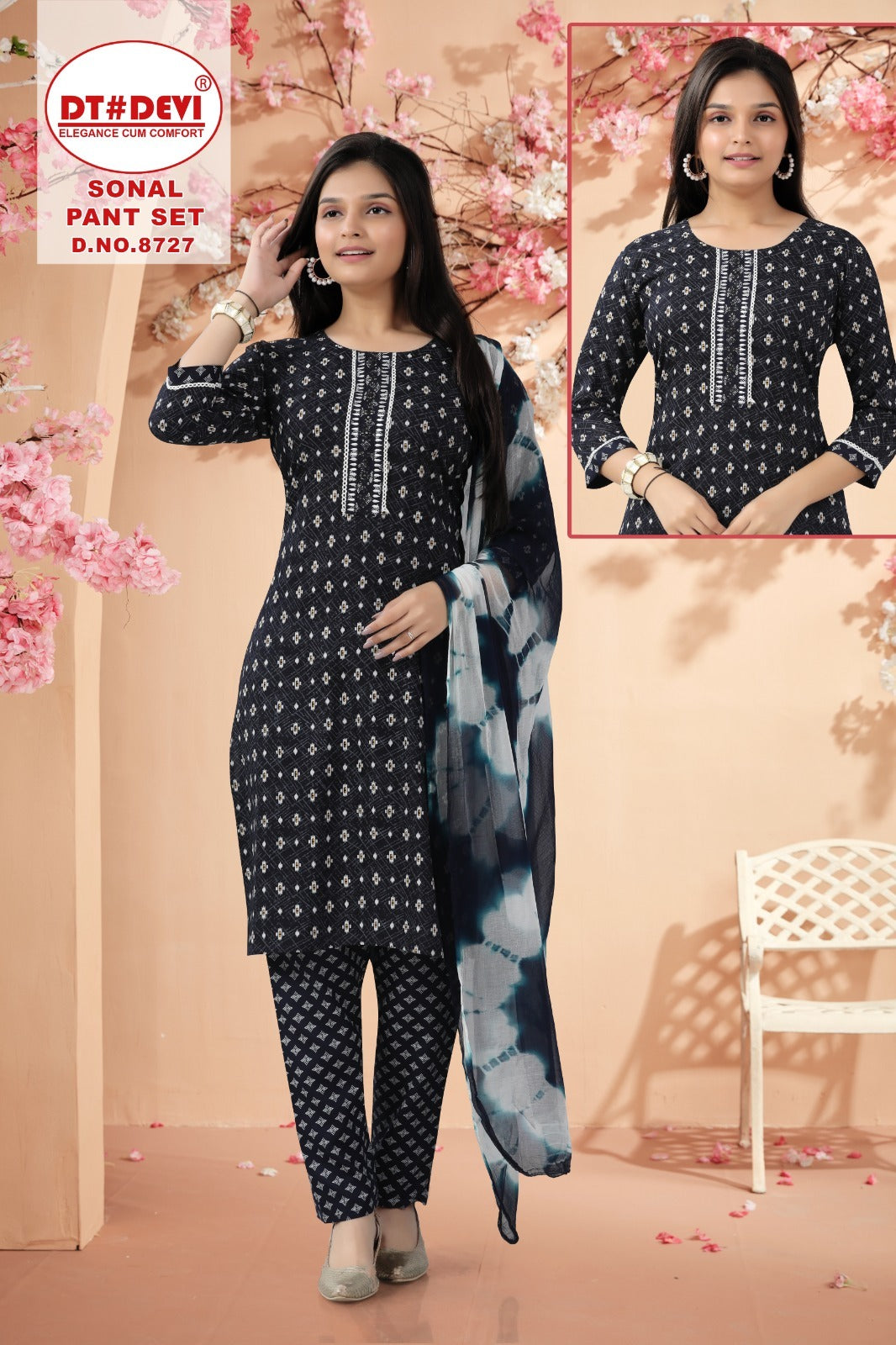 Sonal 8727 Dt Devi Rayon Readymade Pant Style Suits Supplier