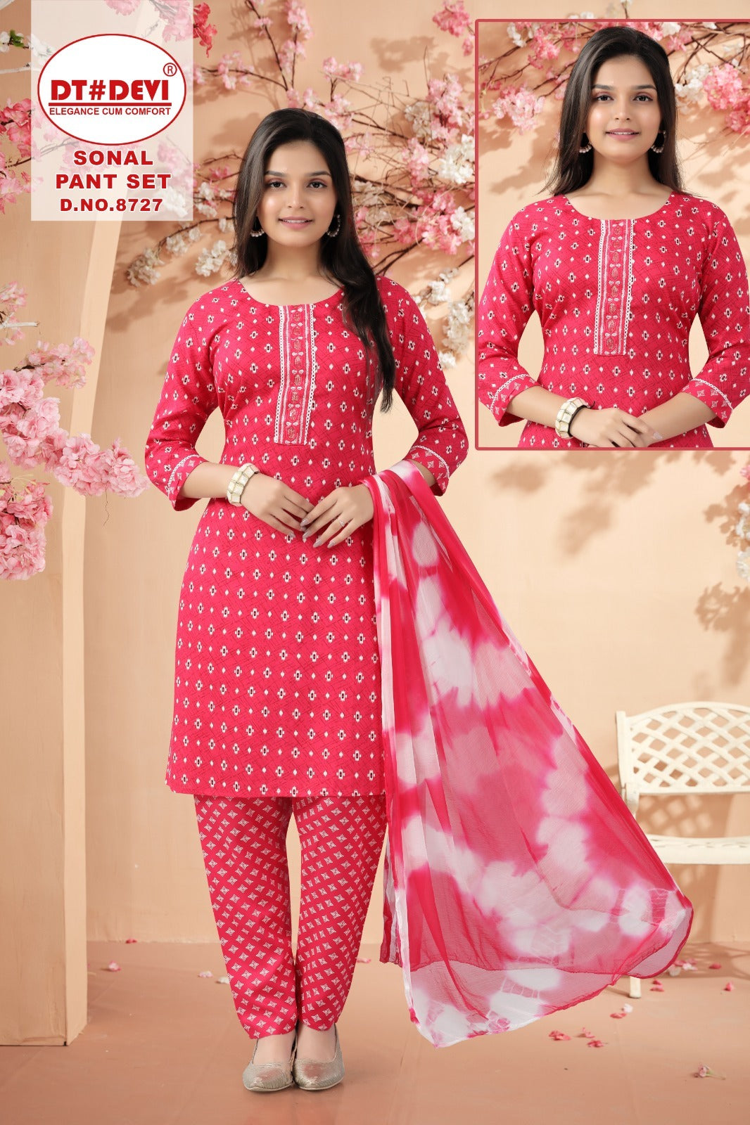 Sonal 8727 Dt Devi Rayon Readymade Pant Style Suits Supplier