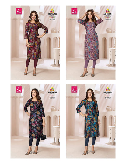 Sonal Ashwath Roman A-Line Kurti Wholesale