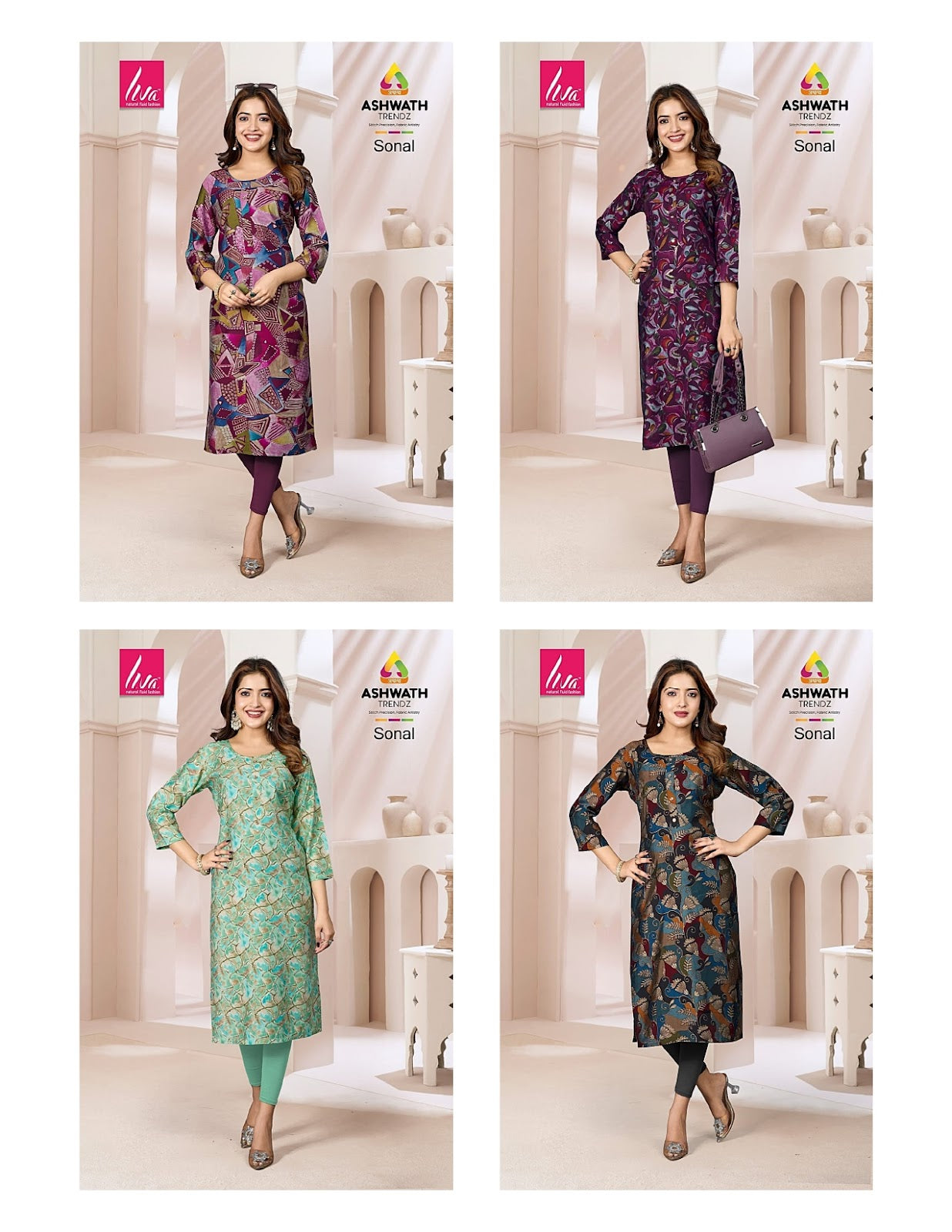 Sonal Ashwath Roman A-Line Kurti Wholesale