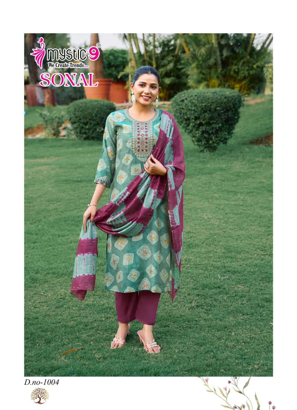 Sonal Vol 1 Mystic 9 Roman Silk Readymade Pant Style Suits Supplier Gujarat