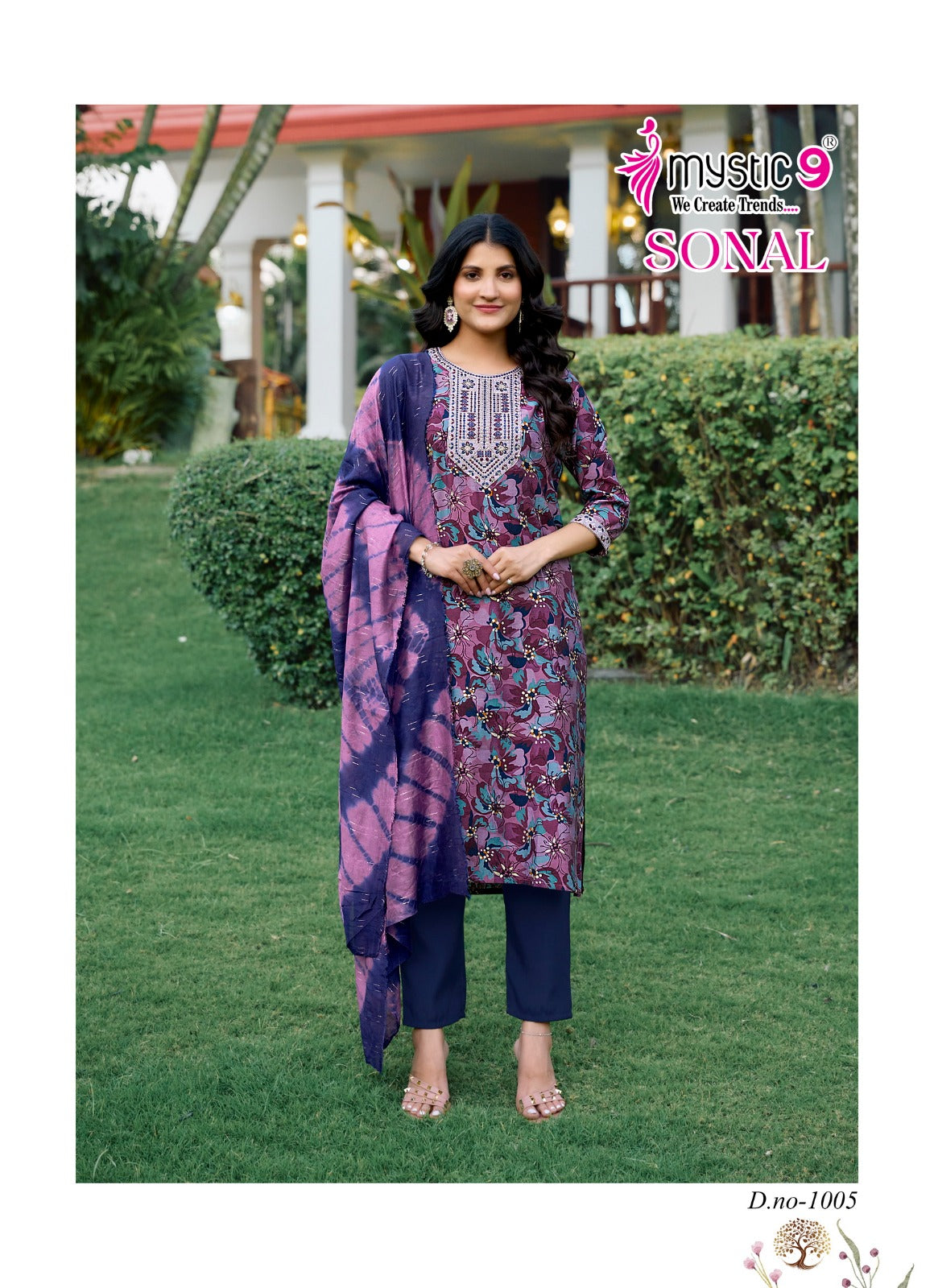 Sonal Vol 1 Mystic 9 Roman Silk Readymade Pant Style Suits Supplier Gujarat